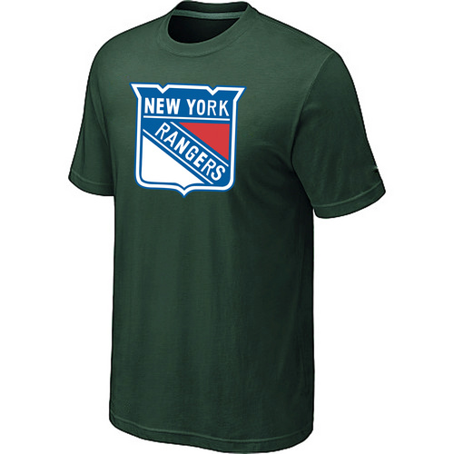 New York Rangers Mens Team Logo Short Sleeve T-Shirt - Dark Green