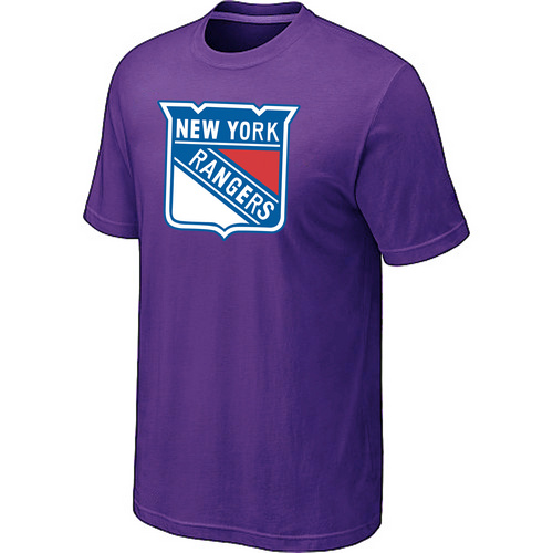 New York Rangers Mens Team Logo Short Sleeve T-Shirt - Purple