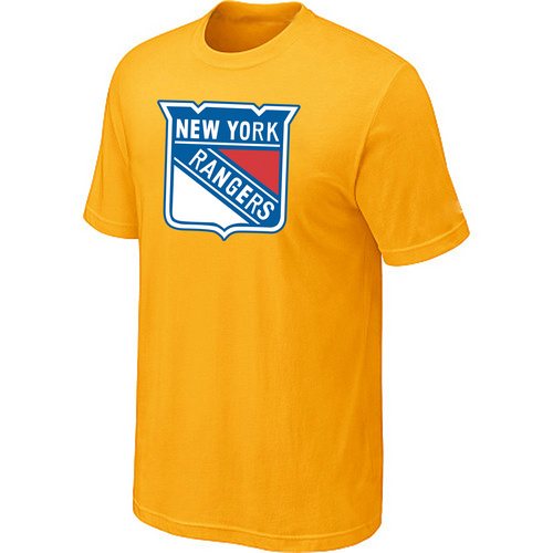 New York Rangers Mens Team Logo Short Sleeve T-Shirt - Yellow