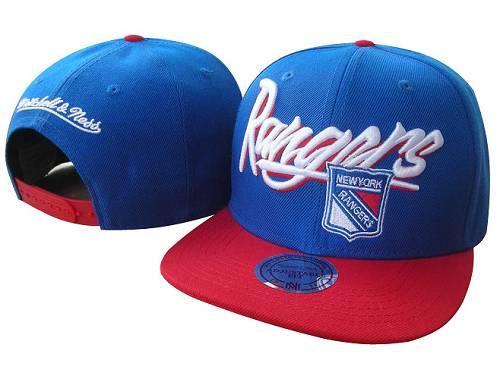 Mitchell and Ness NHL New York Rangers Stitched Snapback Hats Blue/Red