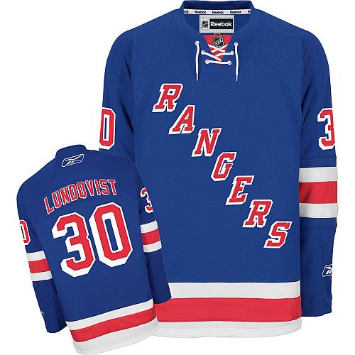 #30 Youth Henrik Lundqvist Premier Home Jersey - Reebok NHL New York Rangers Royal Blue