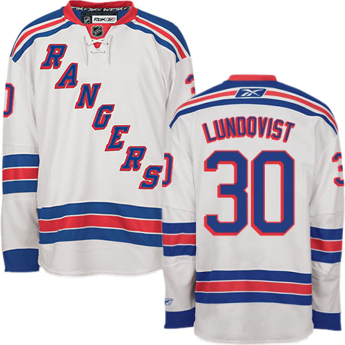 #30 Youth Henrik Lundqvist Premier Away Jersey - Reebok NHL New York Rangers White