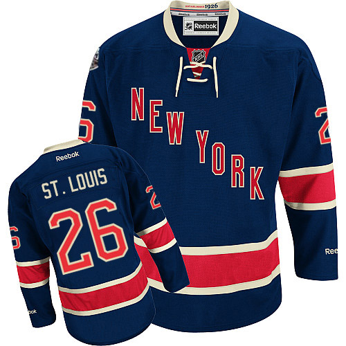 #26 Youth Martin St.Louis Authentic Third Jersey - Reebok NHL New York Rangers Navy Blue