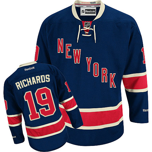 #19 Men's Brad Richards Authentic Third Jersey - Reebok NHL New York Rangers Navy Blue