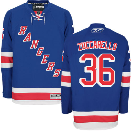 #36 Men's Mats Zuccarello Premier Home Jersey - Reebok NHL New York Rangers Royal Blue