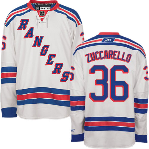 #36 Men's Mats Zuccarello Premier Away Jersey - Reebok NHL New York Rangers White