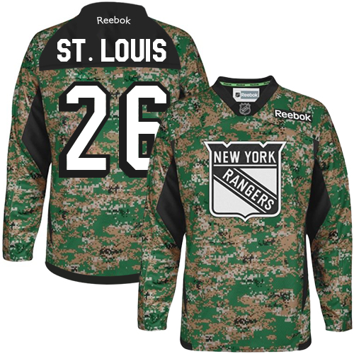 #26 Youth Martin St.Louis Authentic Jersey - Reebok NHL New York Rangers Camo Veterans Day Practice