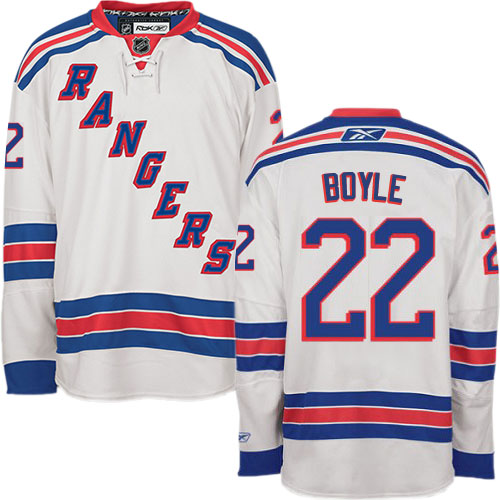 #22 Men's Dan Boyle Authentic Away Jersey - Reebok NHL New York Rangers White